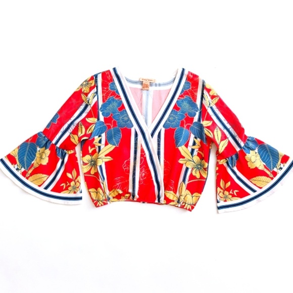 Flying Tomato Tops - Flying Tomato Crop Bell Sleeve Top Large